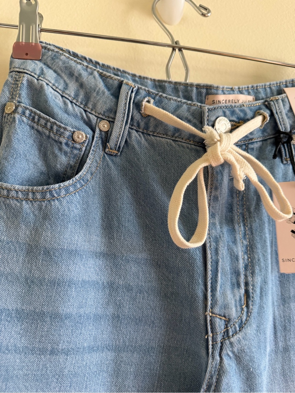 Light Blue Straight-Leg Jeans - Drawstring Waist 15’’